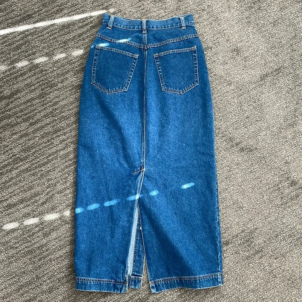 Vintage Button Denim Maxi Skirt - Picture 4 of 8